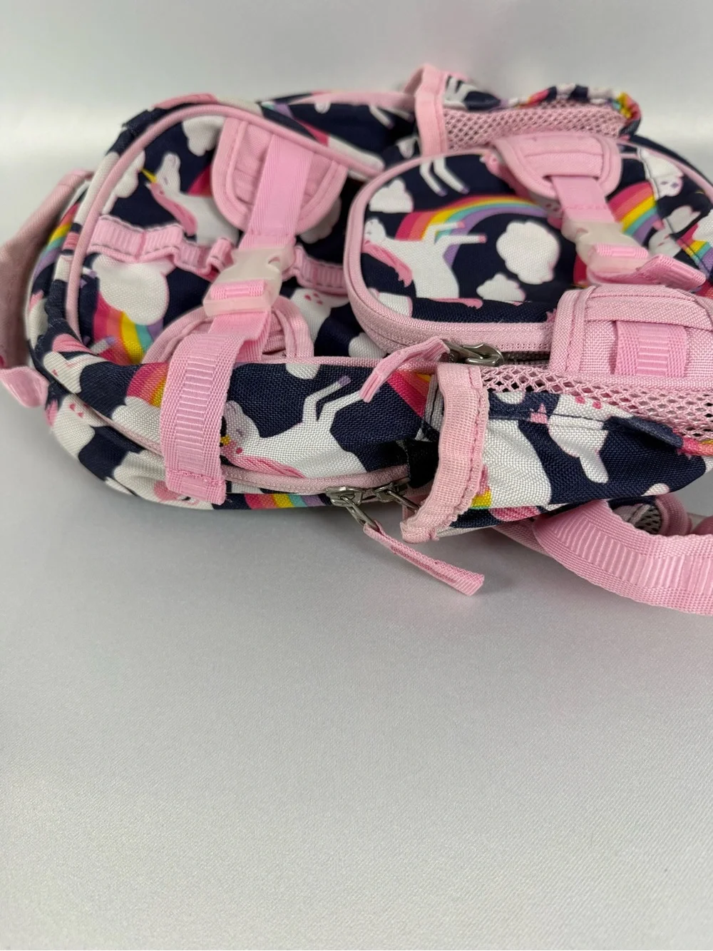 Pottery Barn Kids Unicorn Rainbow Backpack | Pre‑K/K | Pink Navy